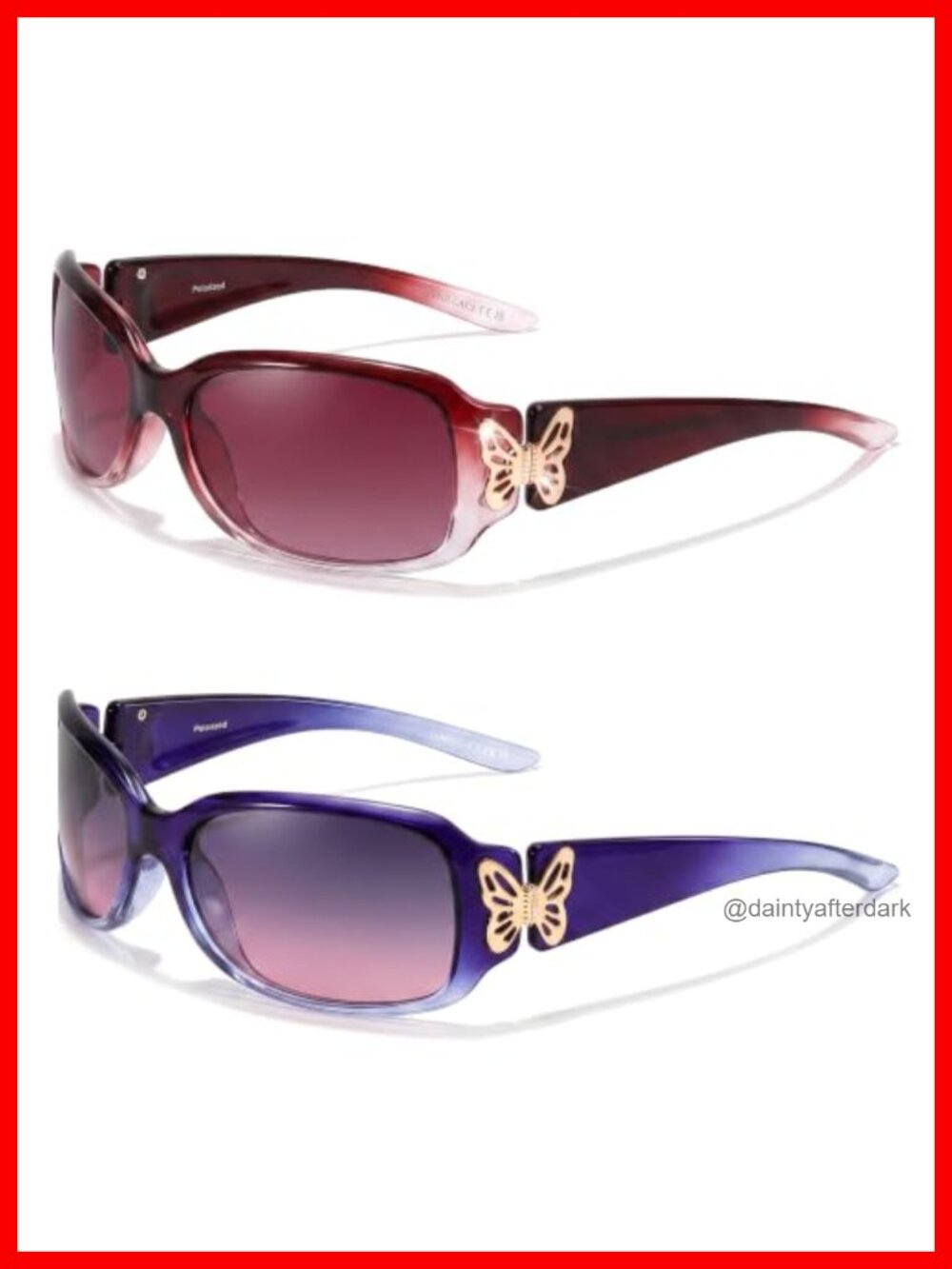 LVIOE Polarized Wrap Around Butterfly Sunglasses 2PC UV400